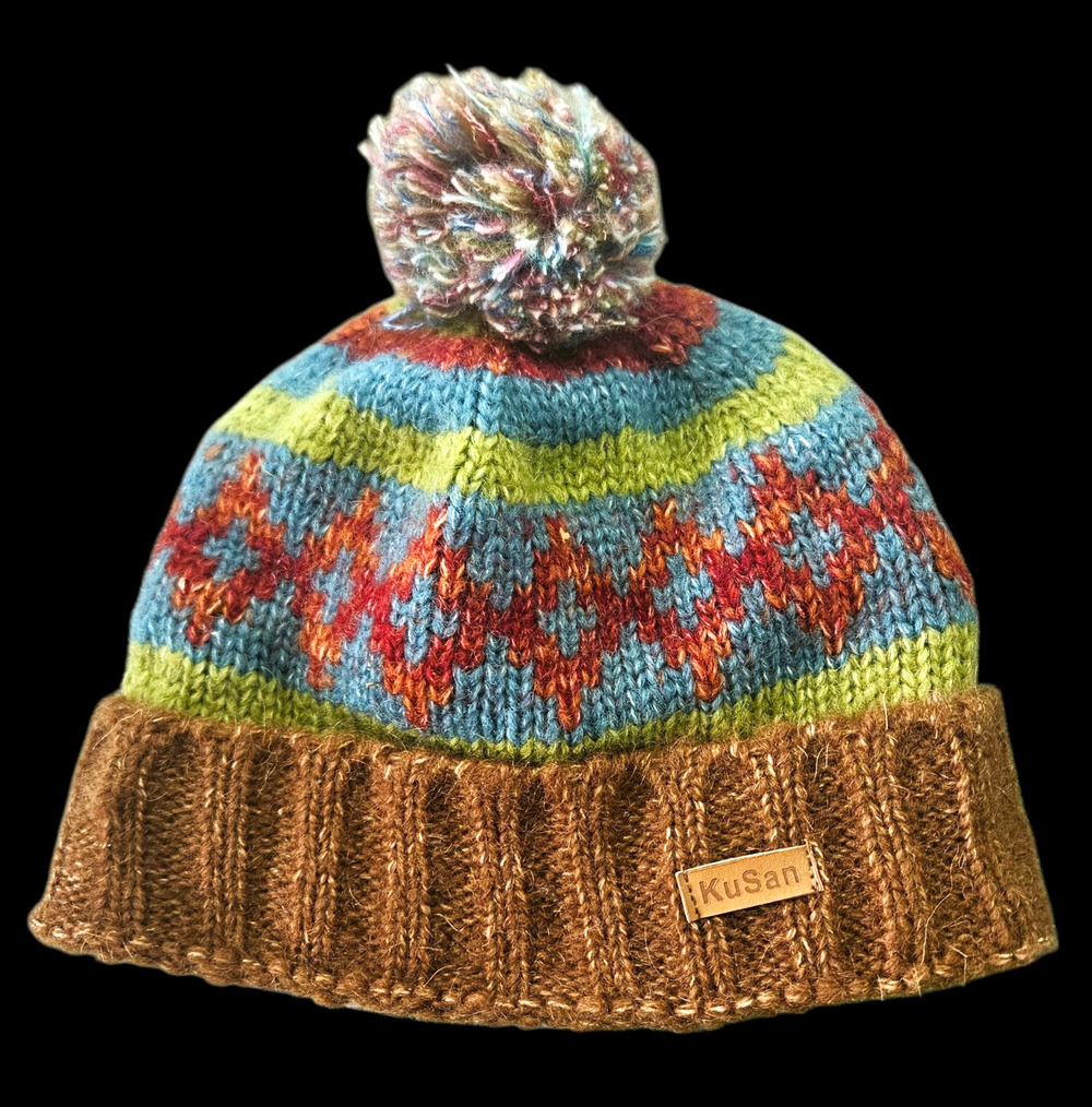 KuSan Beanie Hat Hand Knitted Pompom Wool Winter Woolly Bobble Unisex Cap